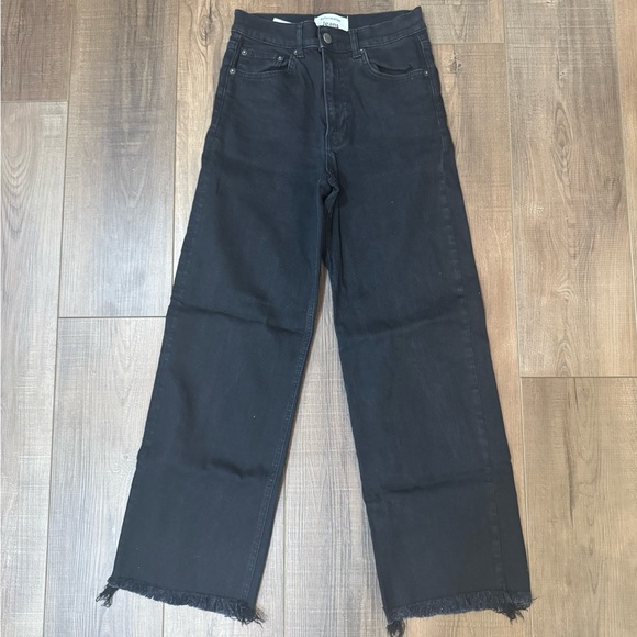 Reformation Emma High-Rise Wide-Leg Black Women's Jeans Size 26 - Picture 5 of 9